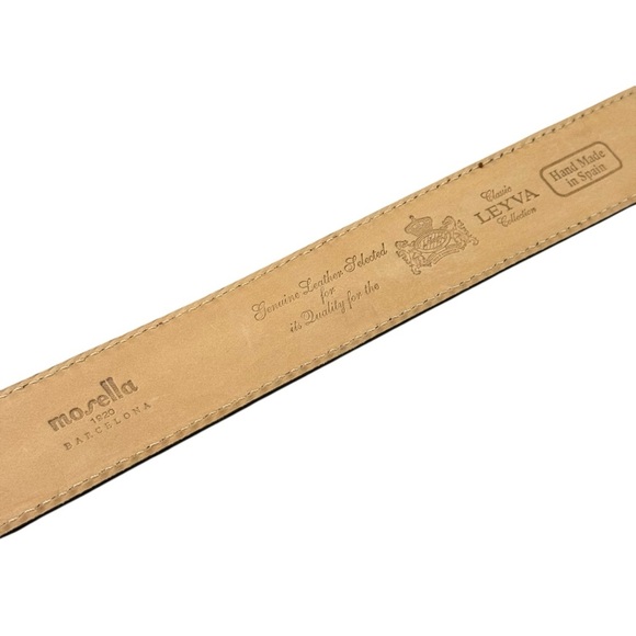 Leyva Brown Suede Leather Belt - Hand Made in Spain - Men’s Size 38 - 40 - Picture 5 of 8